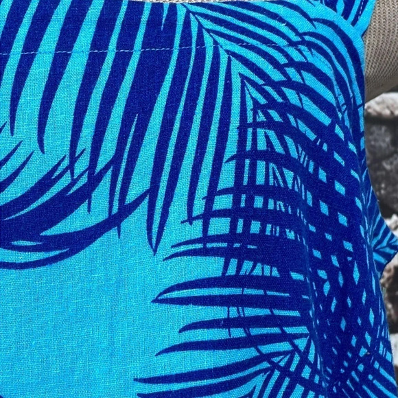 Liz Claiborne Dress NWT Maxi Hawaiian Linen Sleeveless Panel Blue Size Medium - Picture 9 of 17